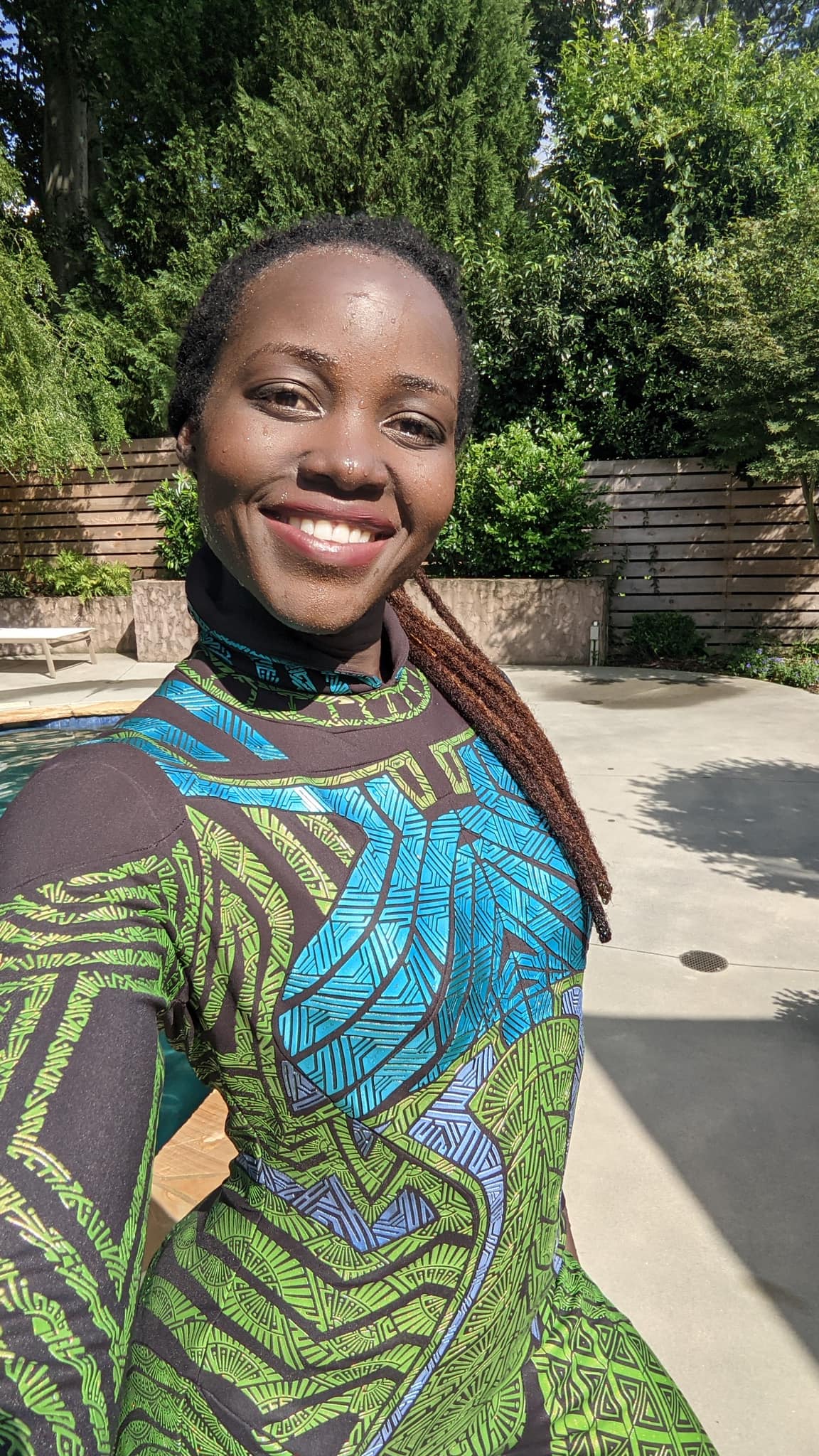 Lupita Nyongo Cute Selfies During Filming Of Wakanda Forever Youth Village Kenya 9516