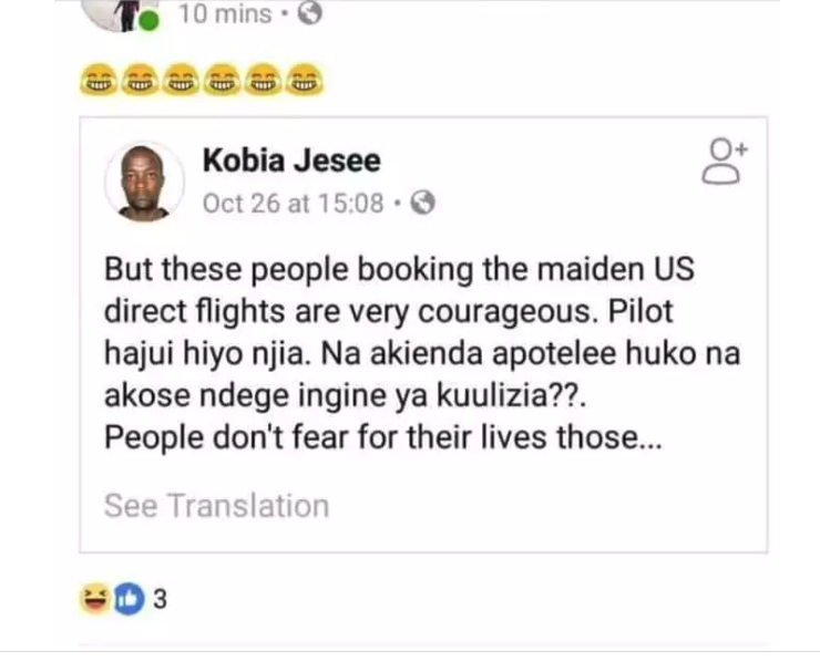 5 Funny Memes After The Kenya-USA Maiden Direct Flight - Youth Village Kenya